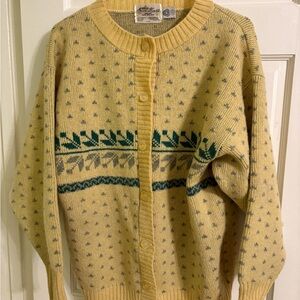 Avon Yellow and Green Patterned Cardigan